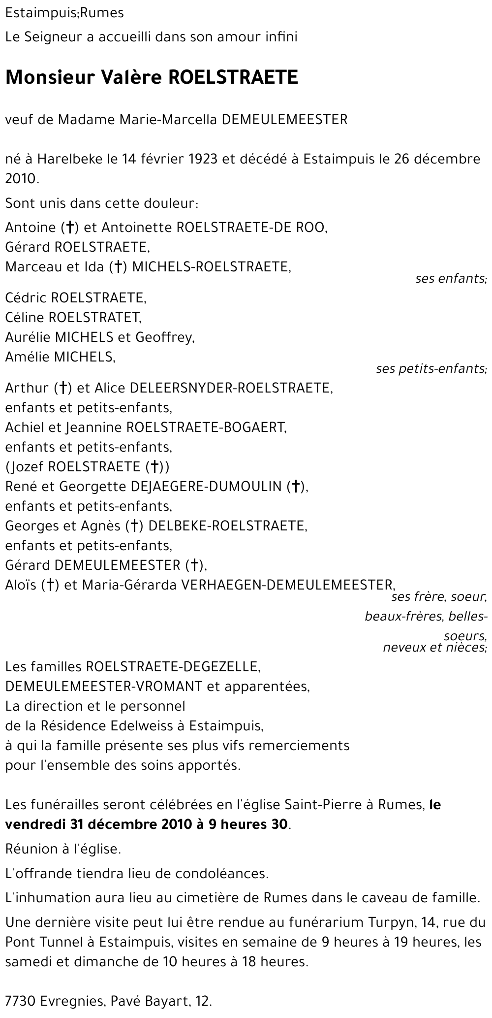 Valère ROELSTRAETE