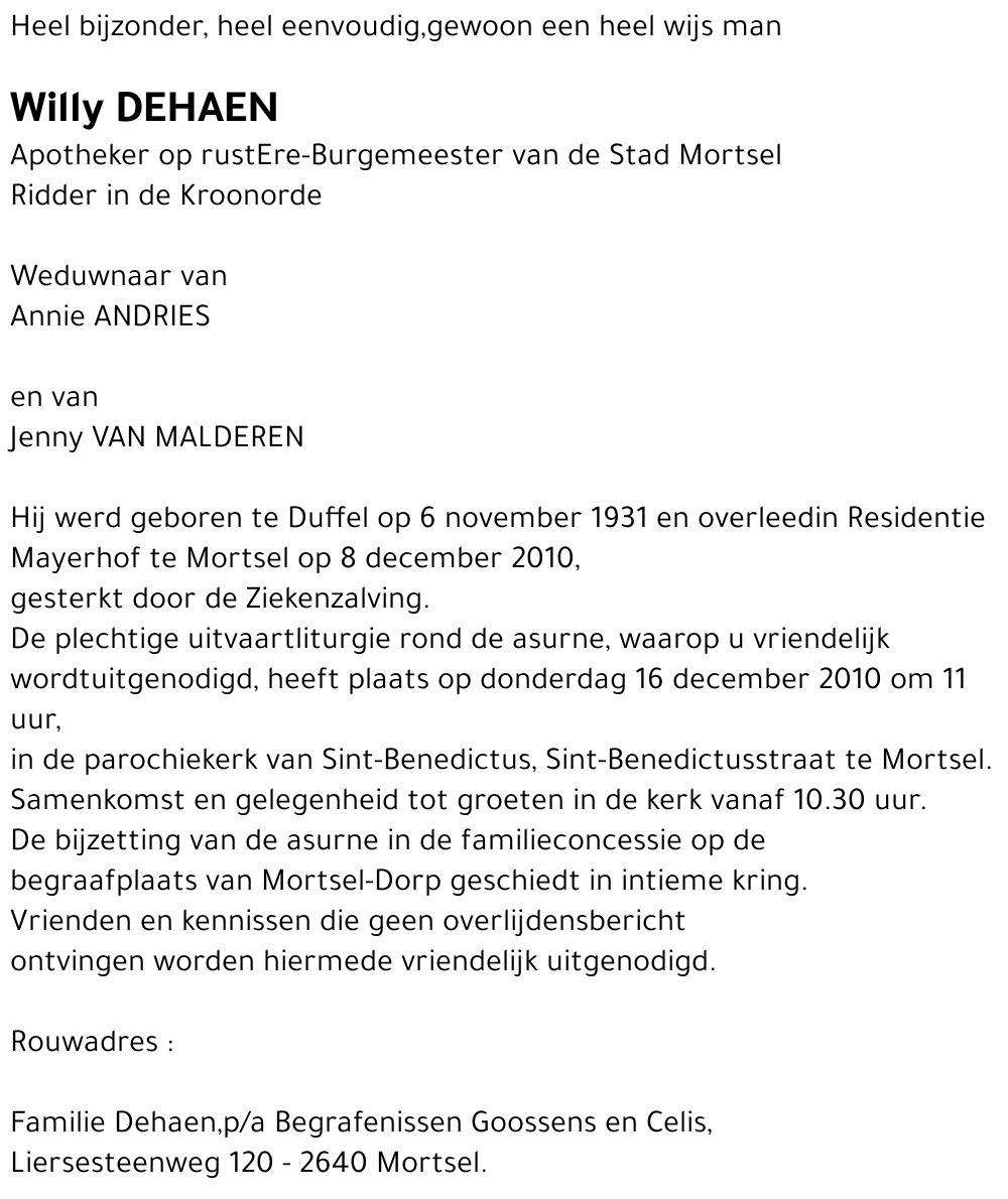 Willy Dehaen