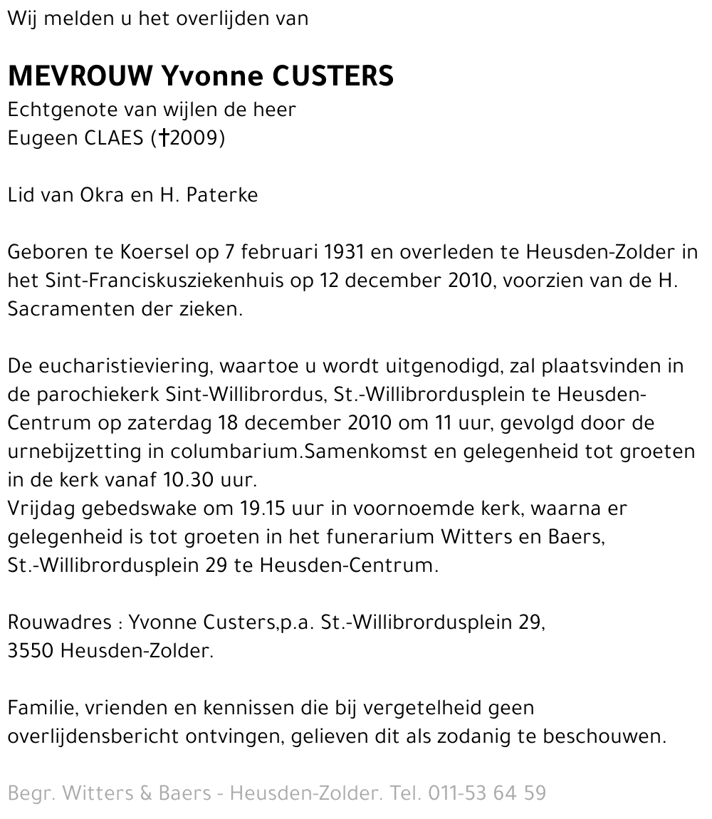 Yvonne Custers