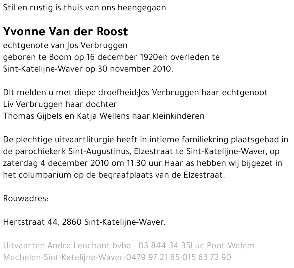 Yvonne Van der Roost