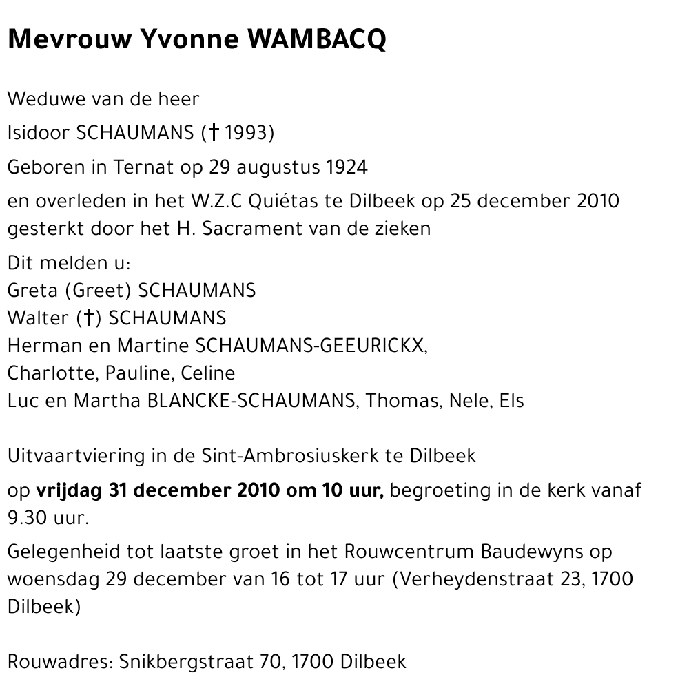 Yvonne WAMBACQ