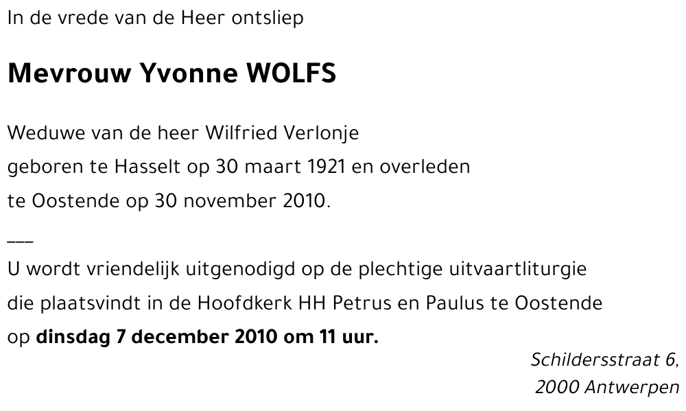 Yvonne WOLFS