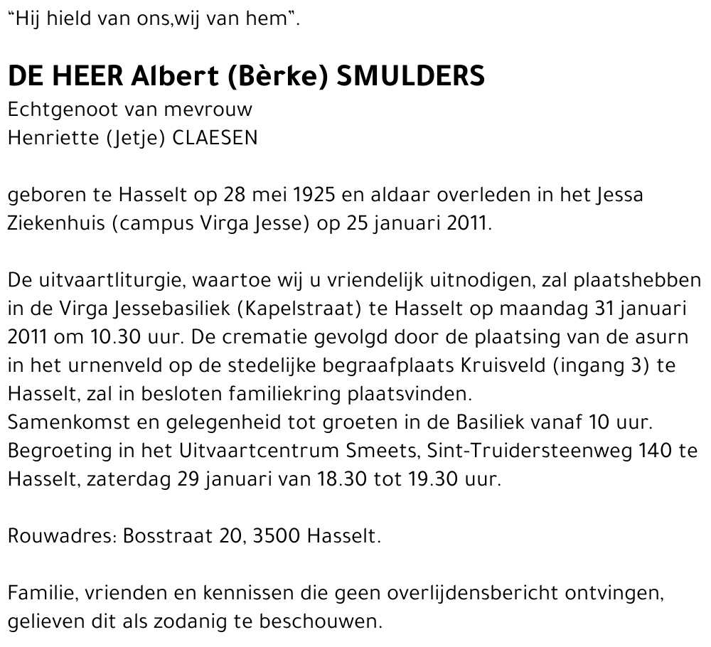 Albert (Bèrke) SMULDERS