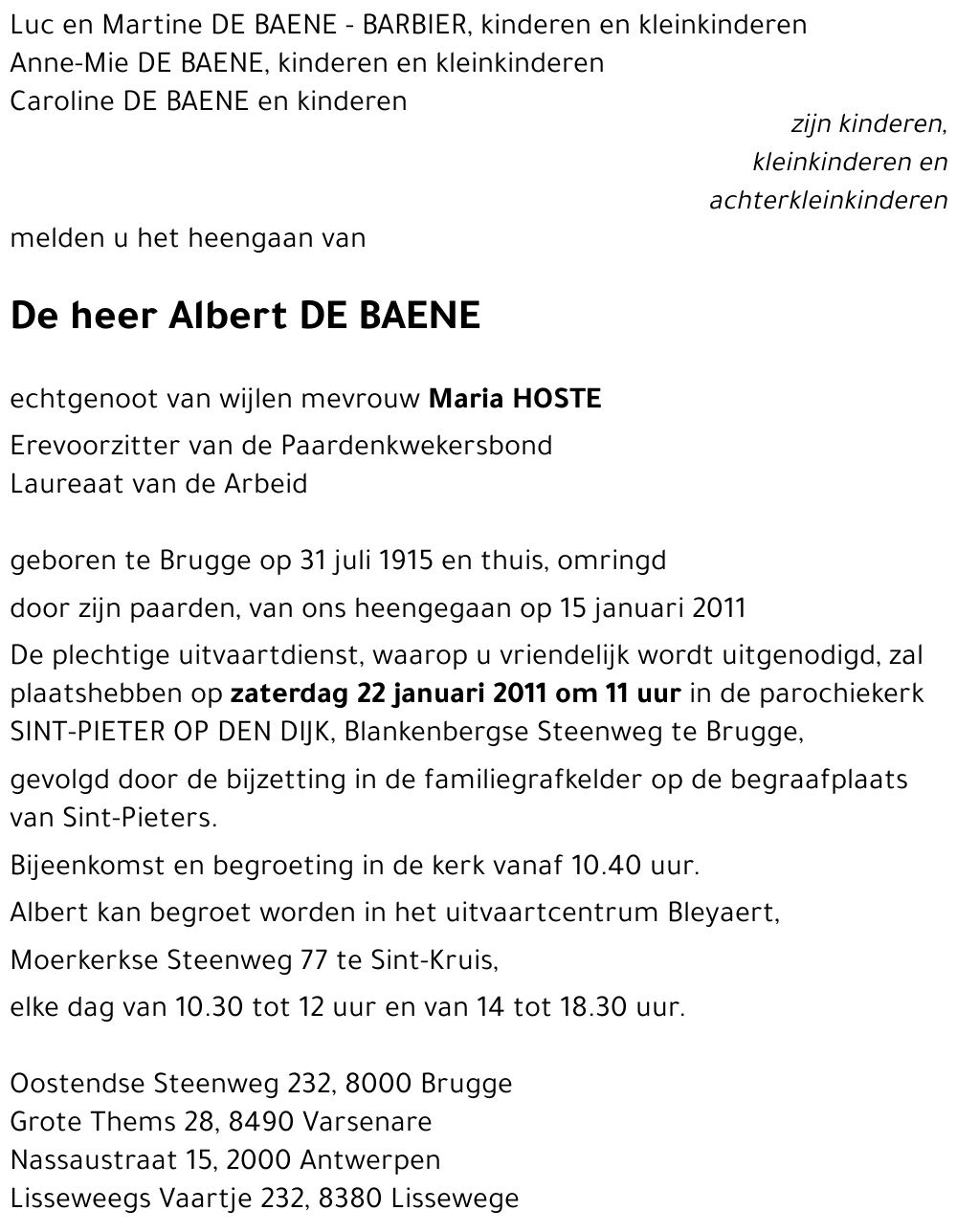 Albert De Baene