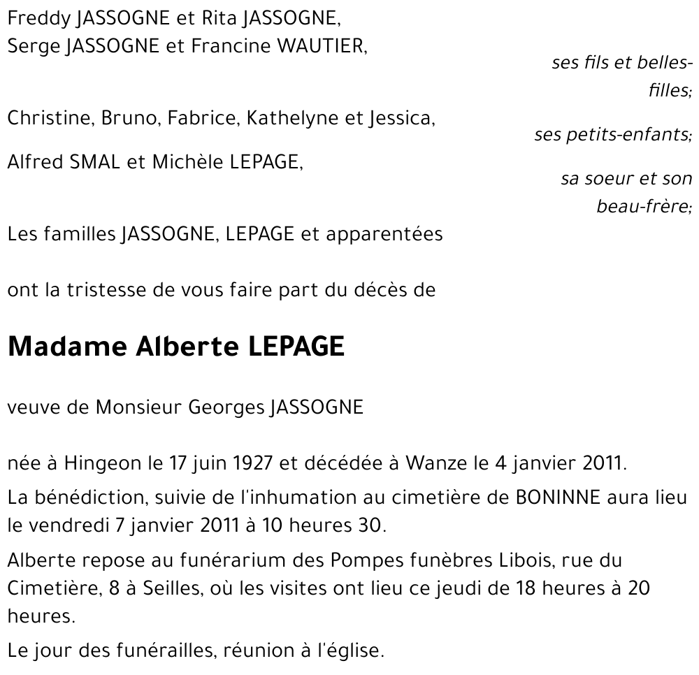 Alberte LEPAGE
