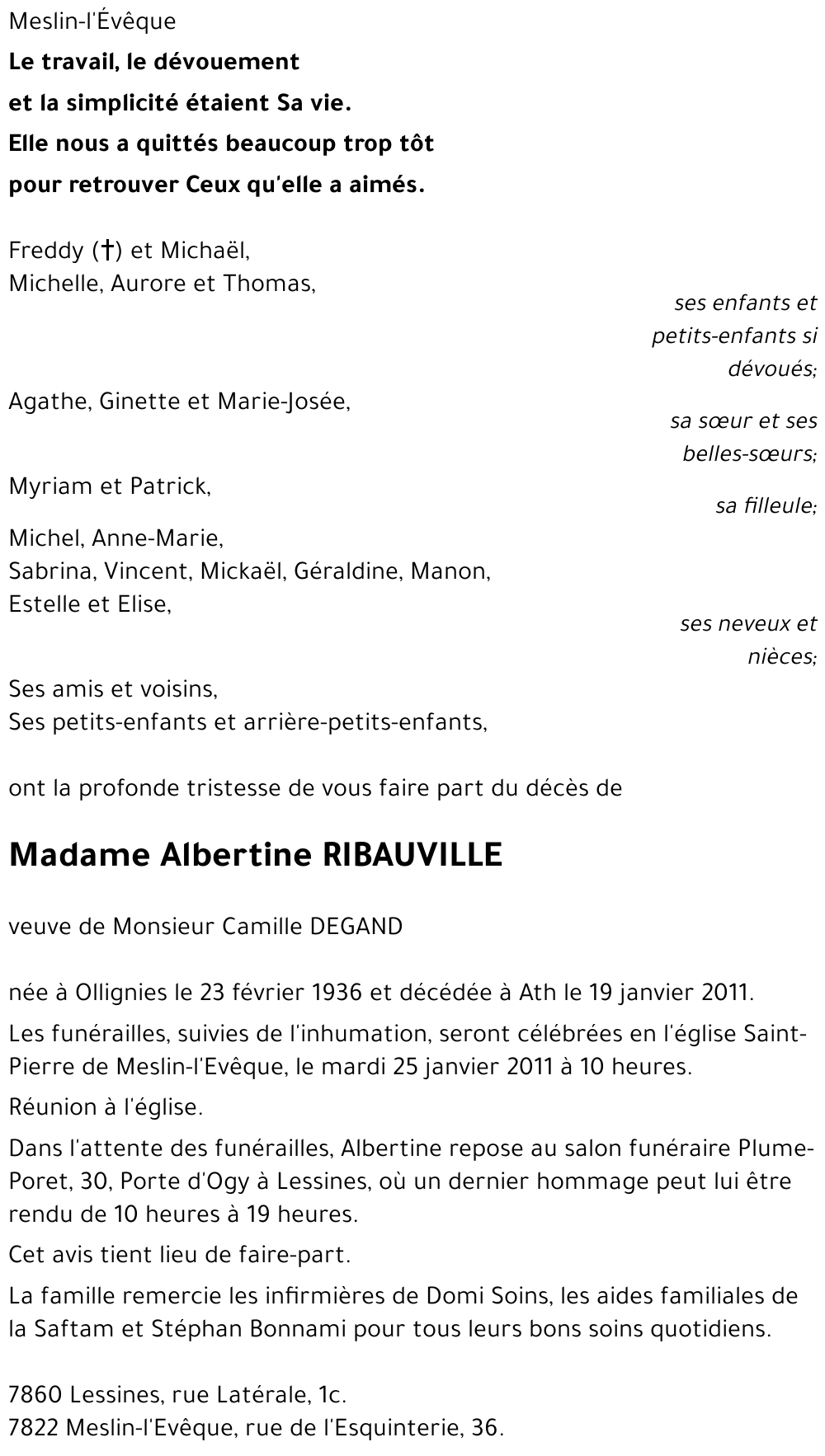 Albertine RIBAUVILLE