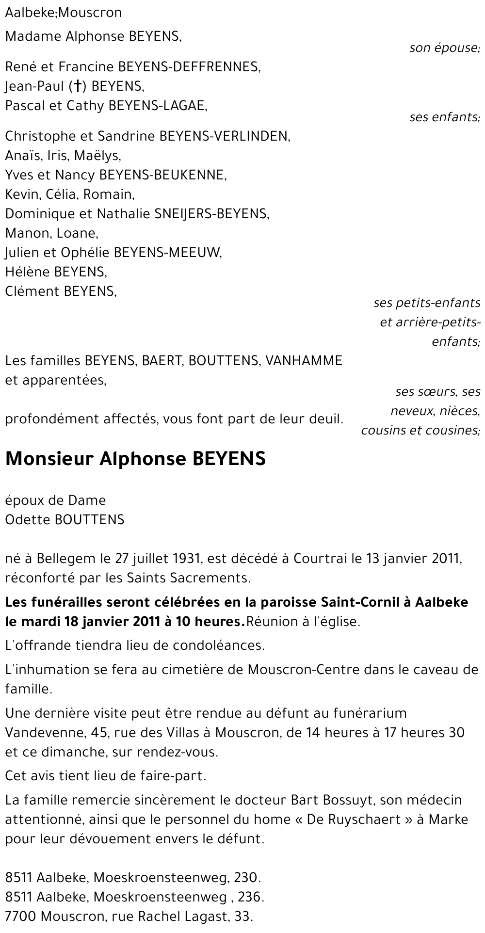Alphonse BEYENS