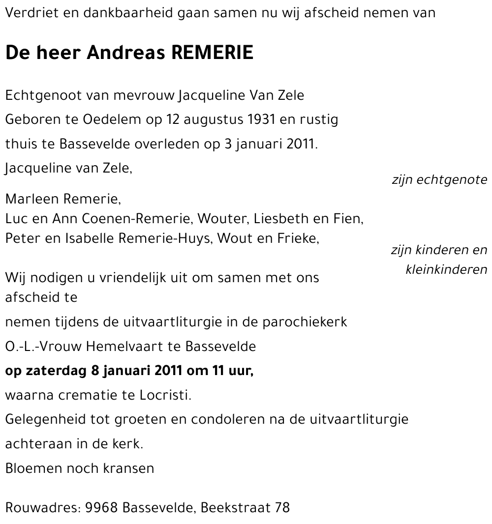 Andreas REMERIE