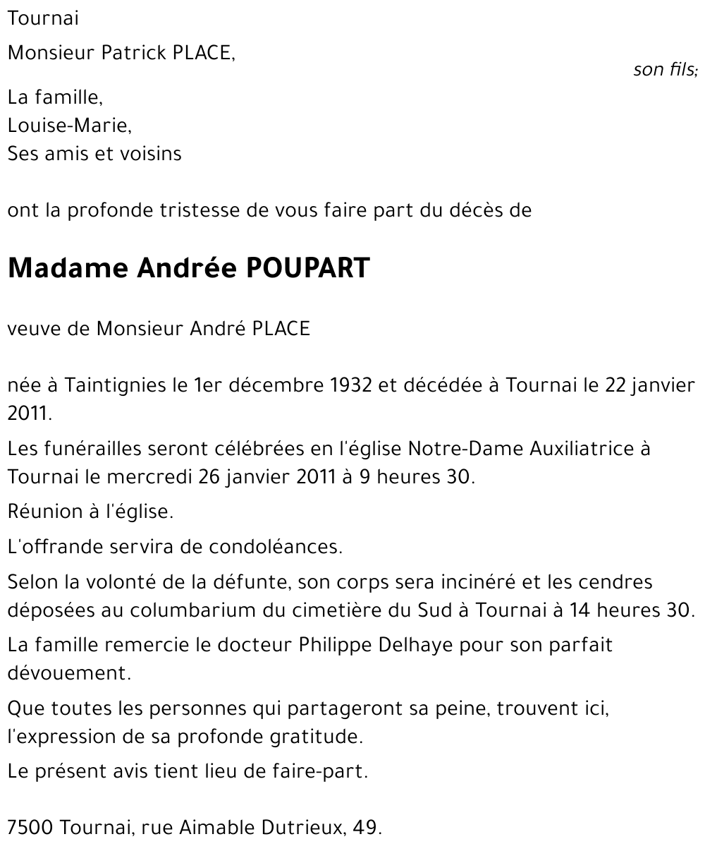 Andrée POUPART
