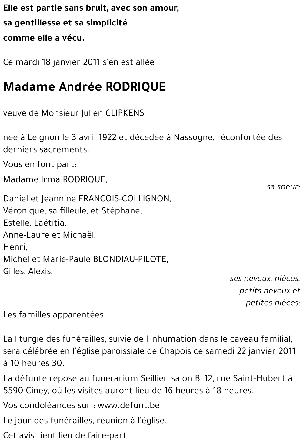 Andrée RODRIQUE