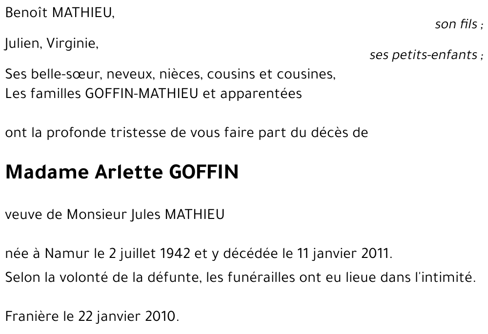 Arlette GOFFIN