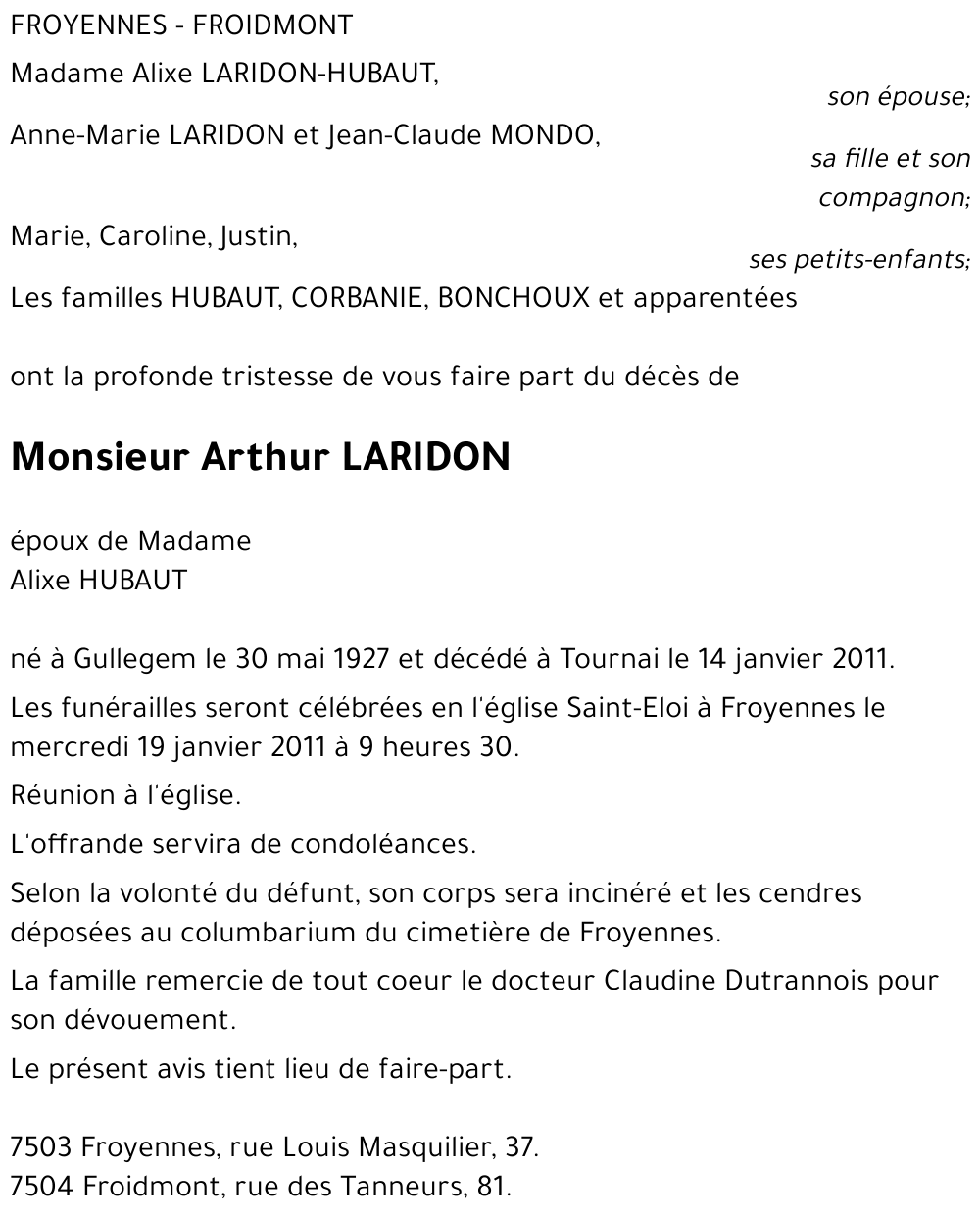 Arthur LARIDON