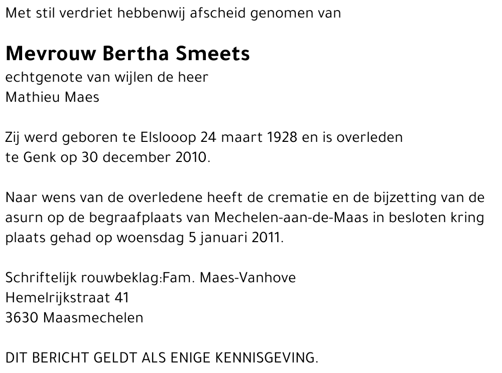 Bertha Smeets
