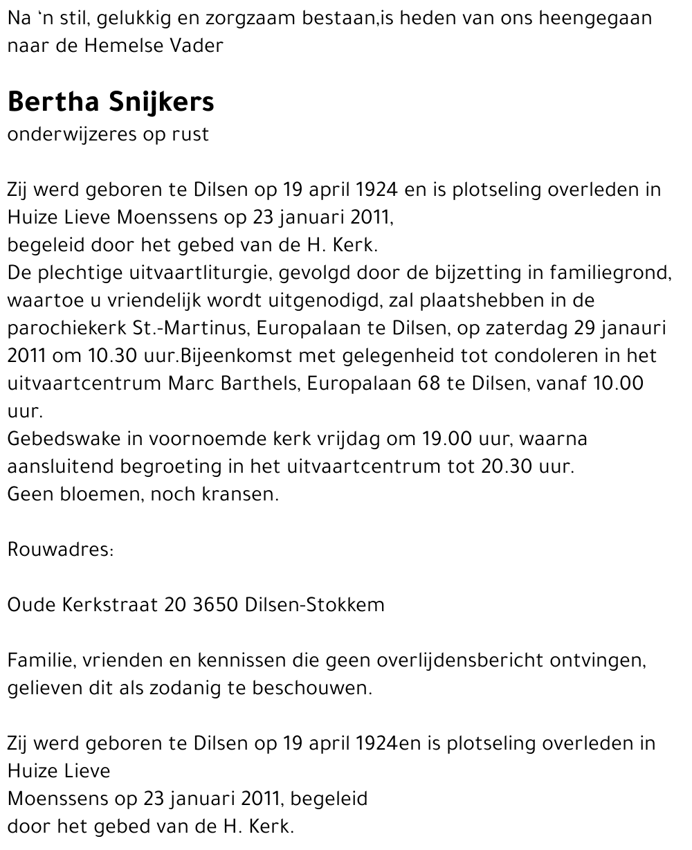 Bertha Snijkers