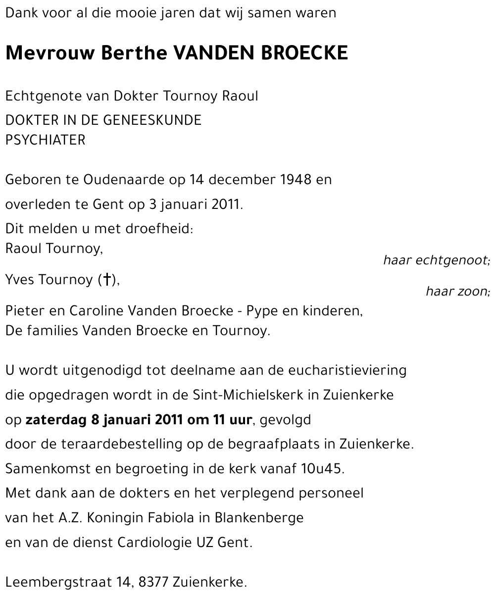 Berthe VANDEN BROECKE