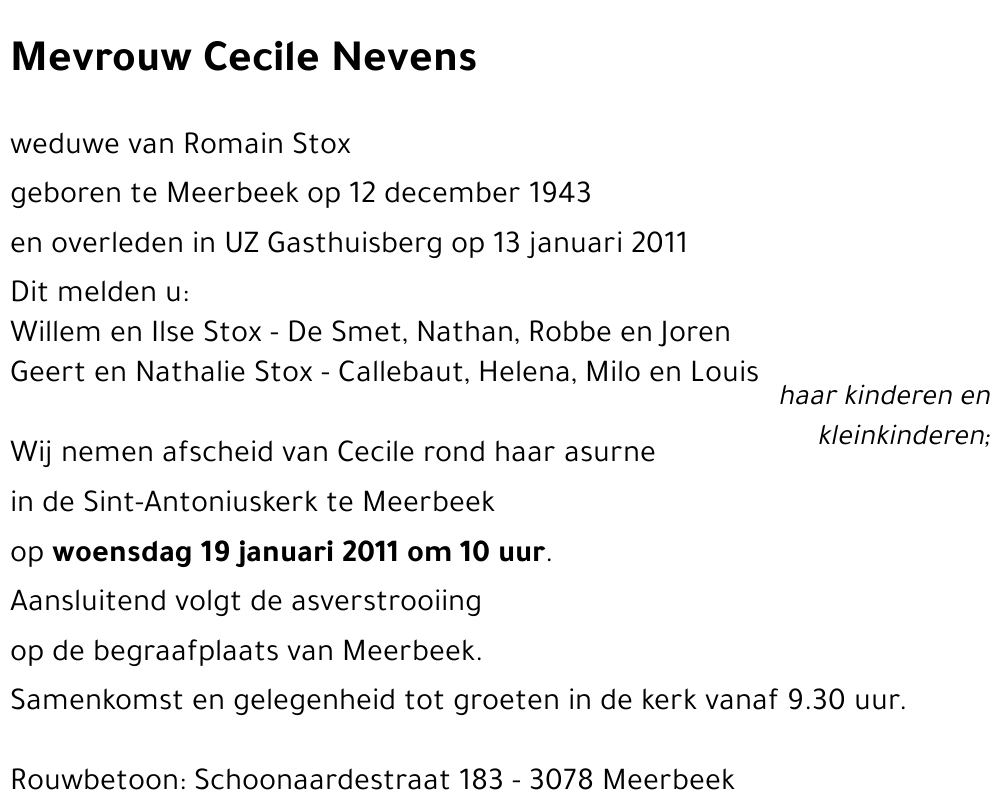 Cecile Nevens