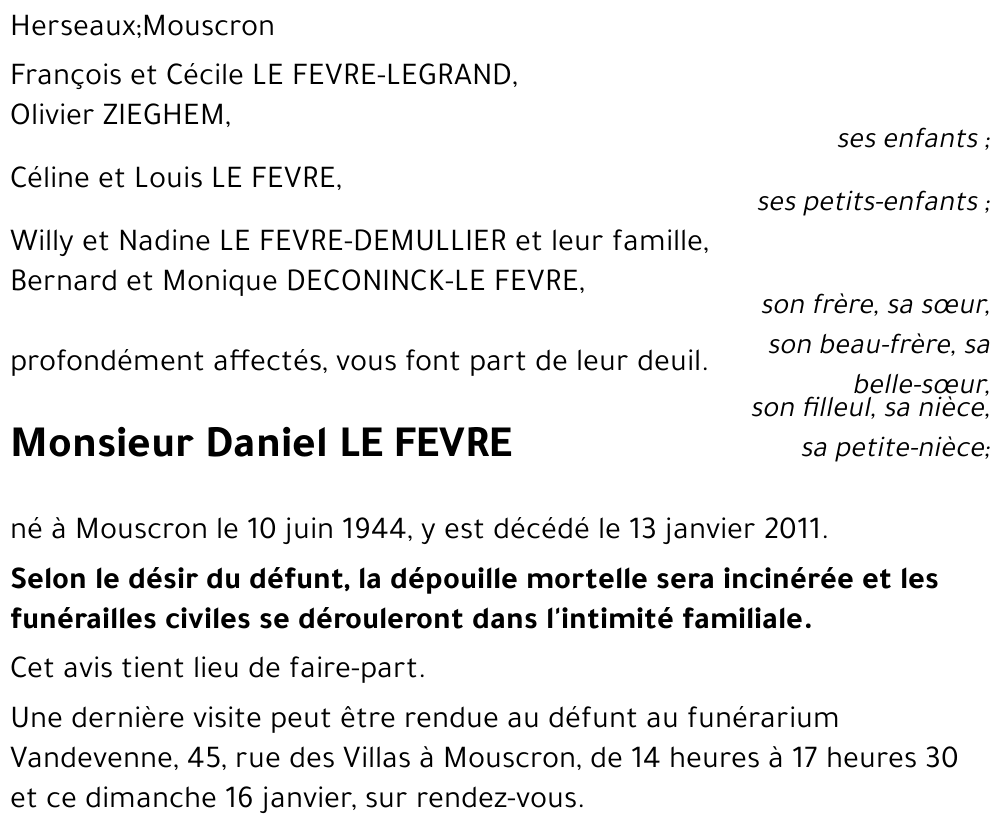 Daniel LE FEVRE