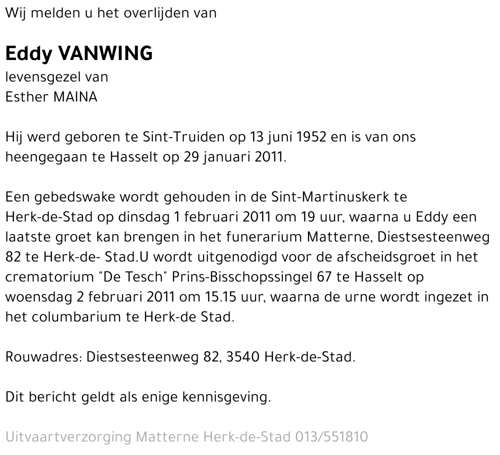 Eddy Vanwing