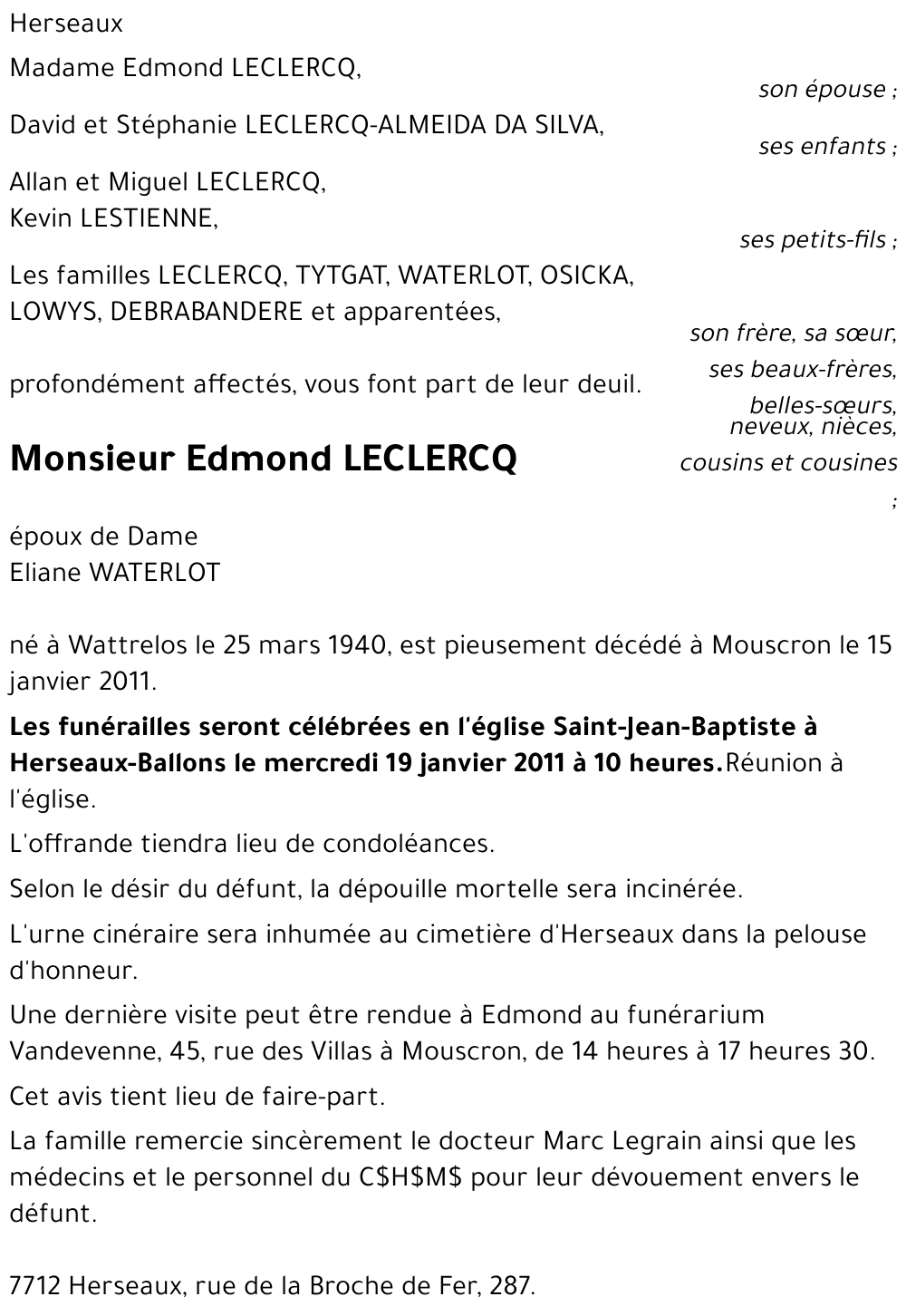 Edmond LECLERCQ