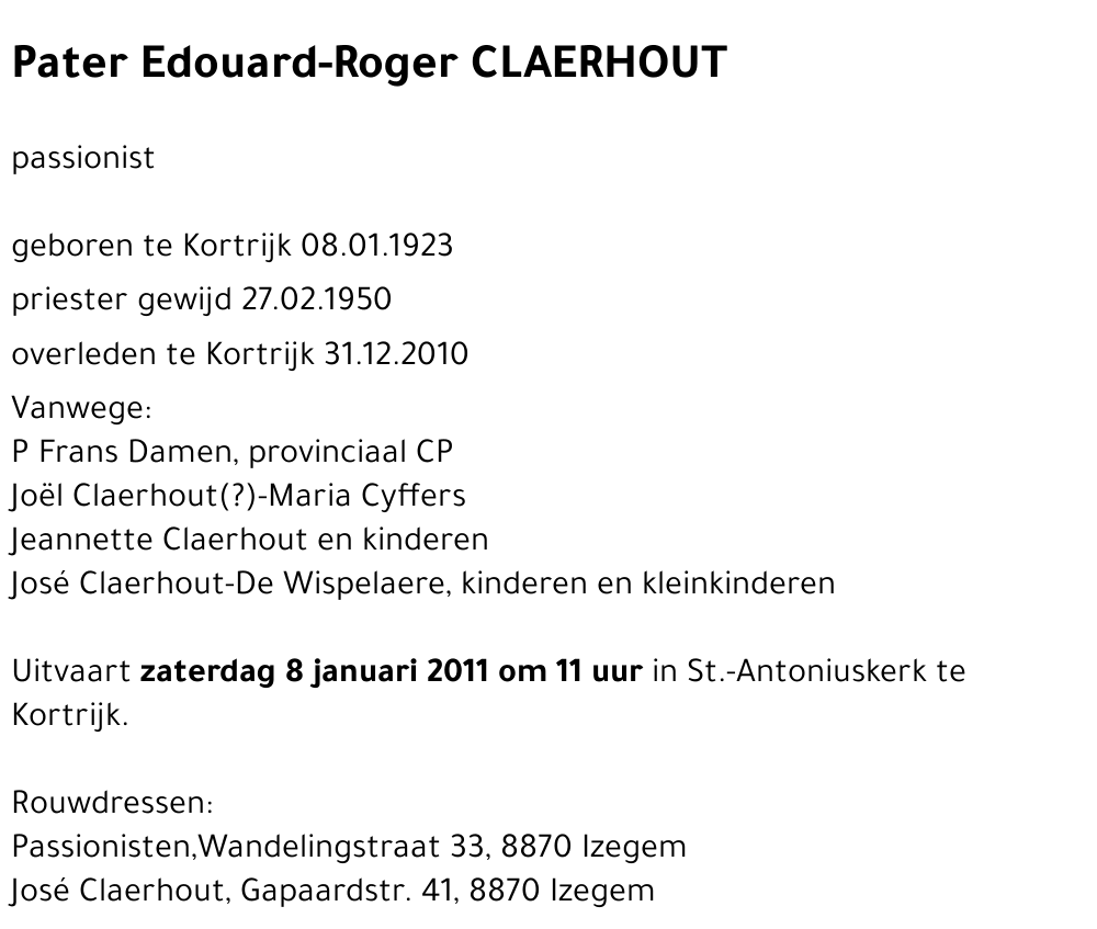 Edouard-Roger CLAERHOUT