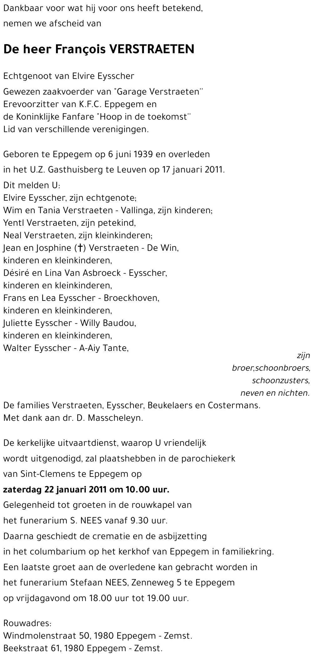 François VERSTRAETEN