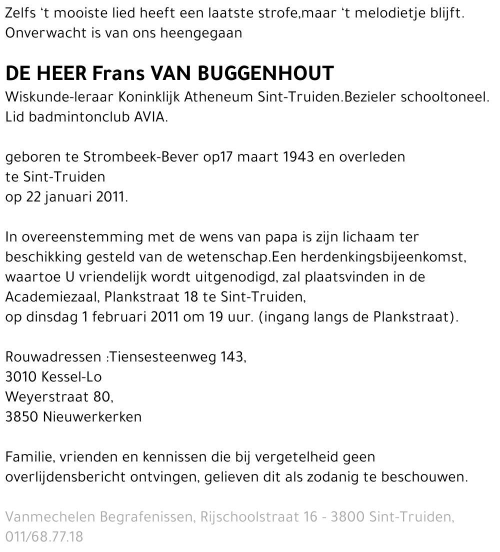Frans Van Buggenhout