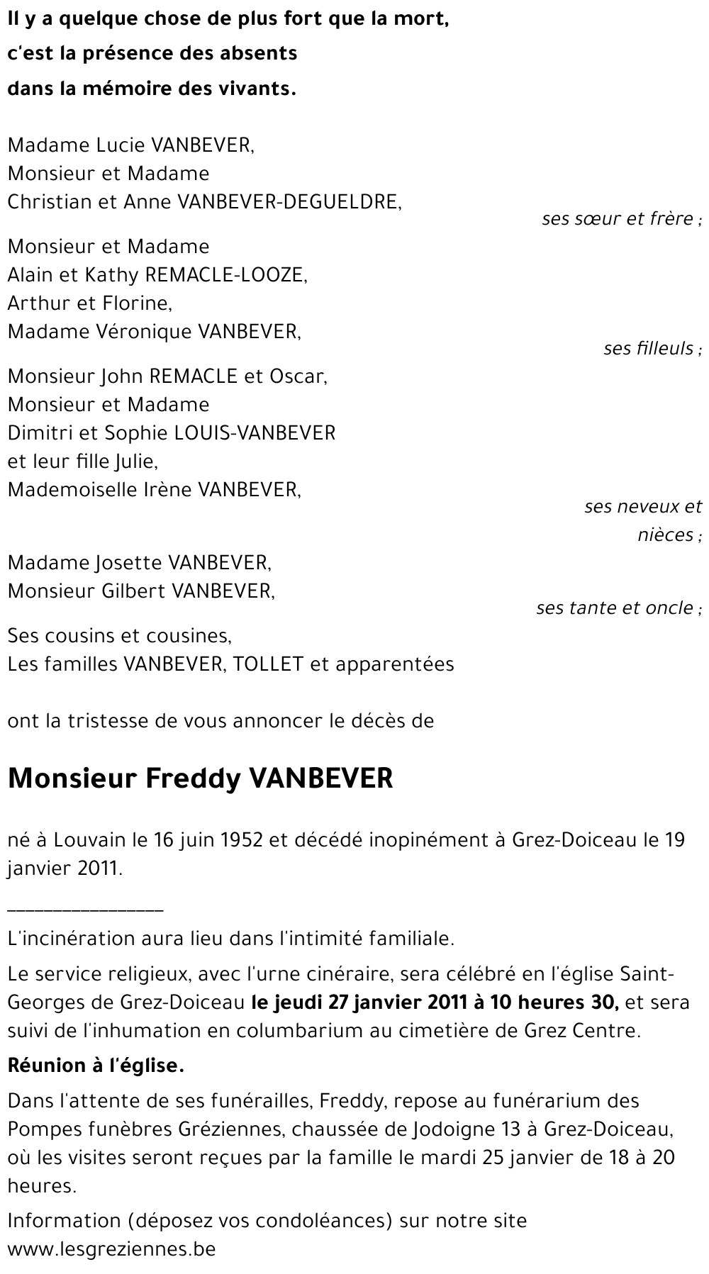 Freddy VANBEVER