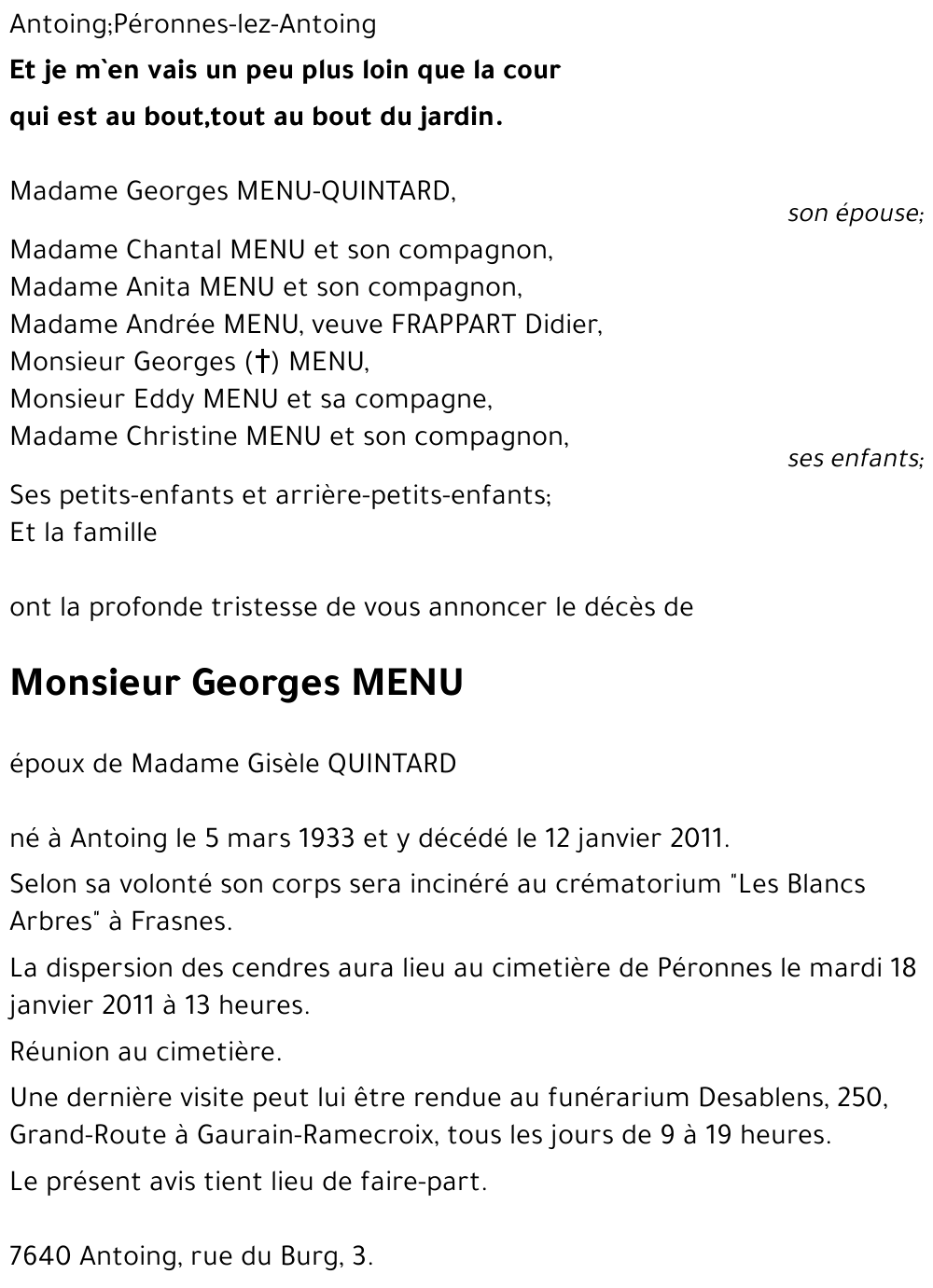 Georges MENU