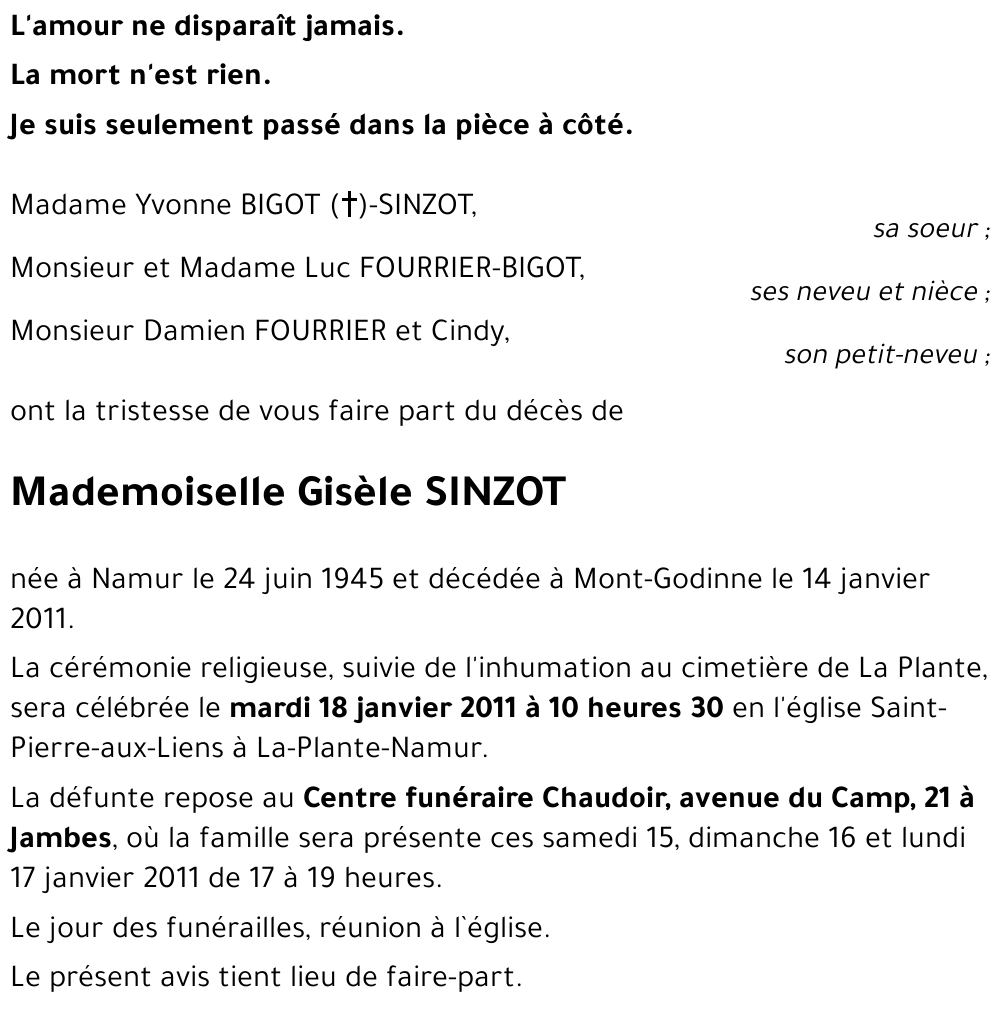Gisèle SINZOT