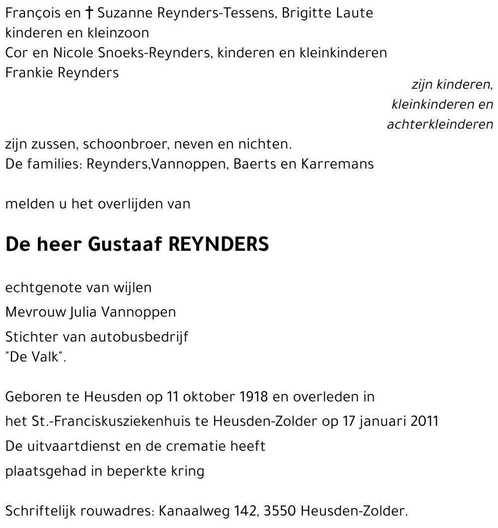 Gustaaf REYNDERS