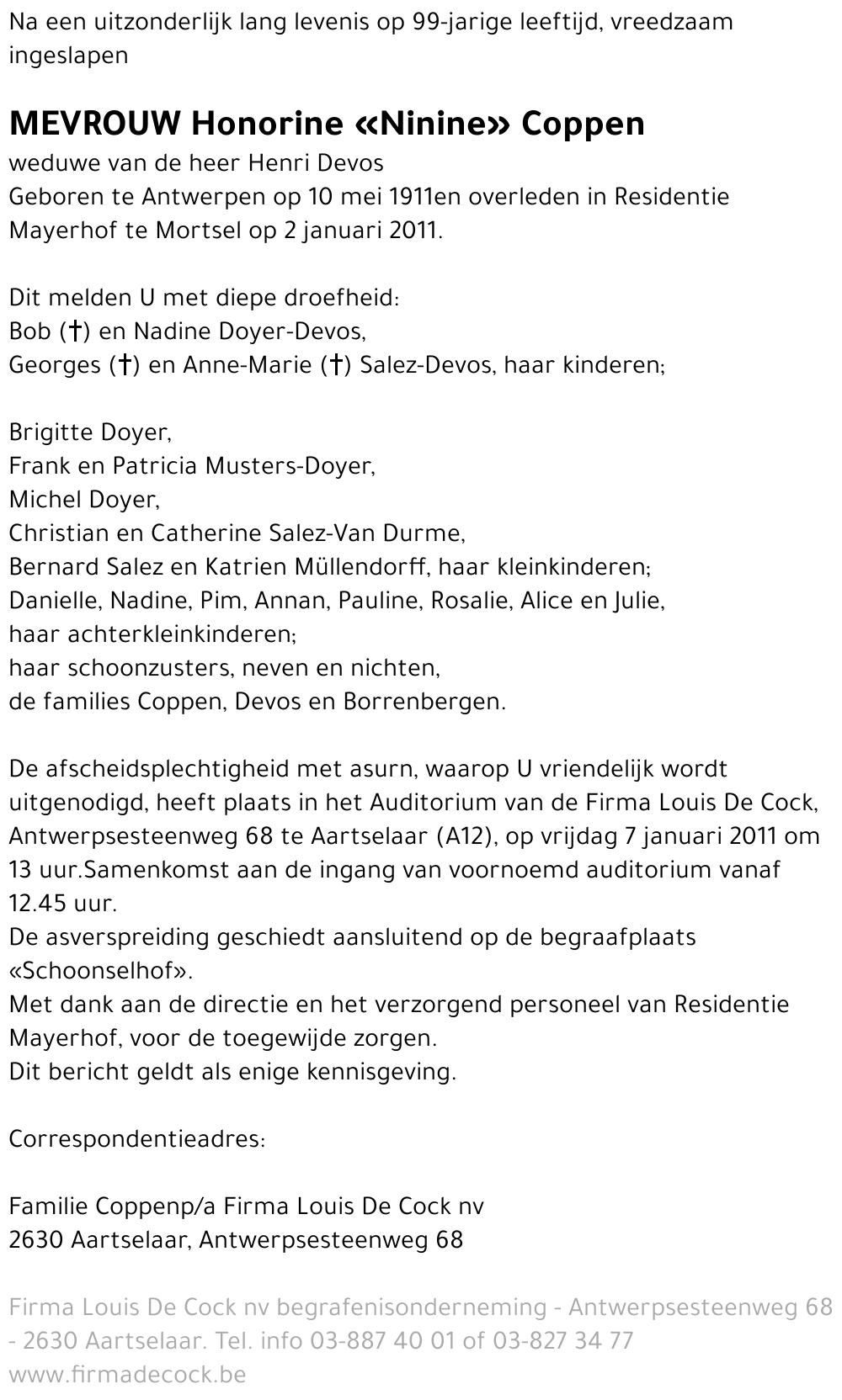 Honorine «Ninine» Coppen