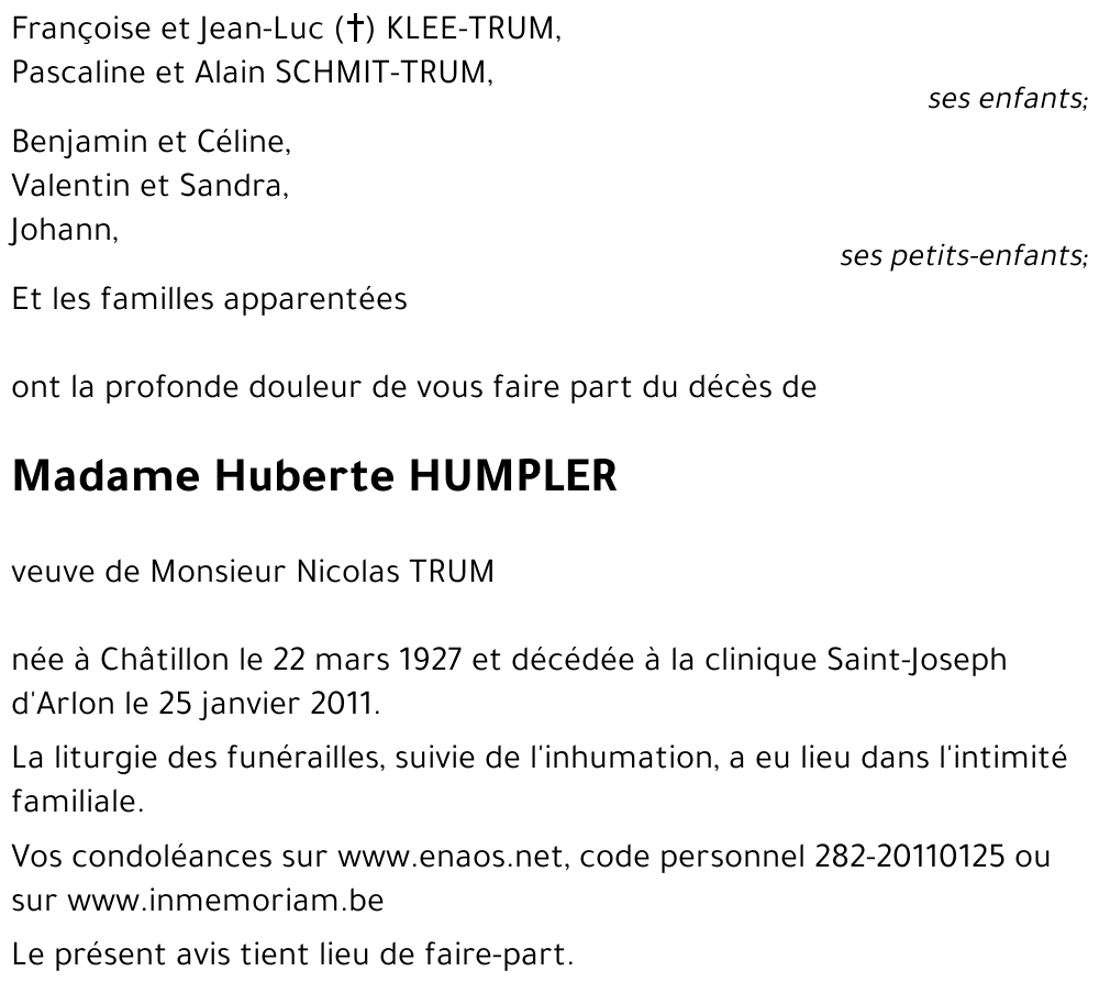 Huberte HUMPLER