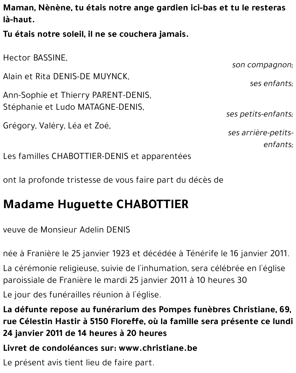 Huguette CHABOTTIER