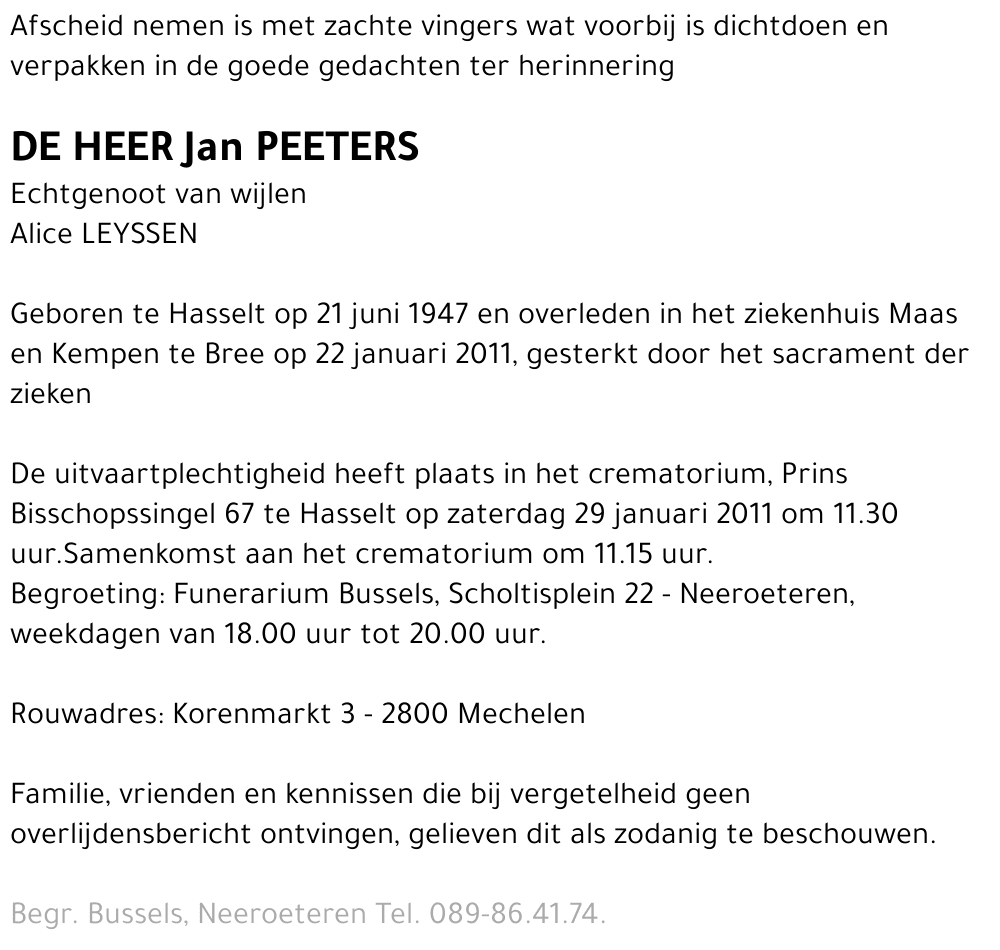 Jan PEETERS