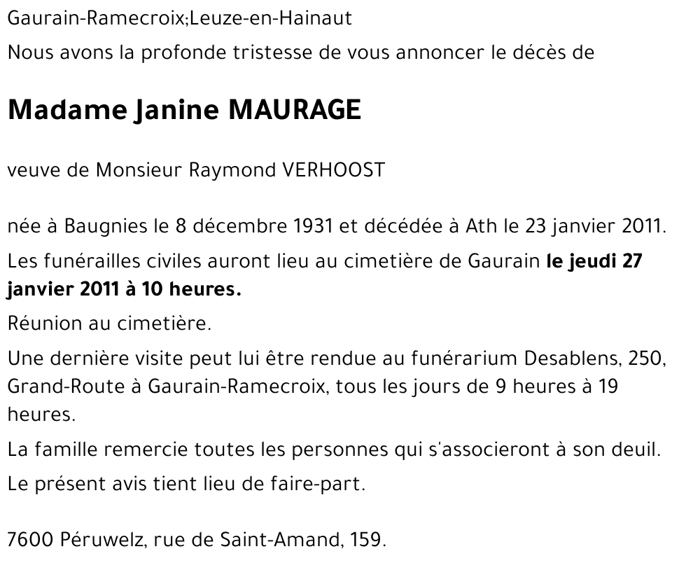 Janine MAURAGE