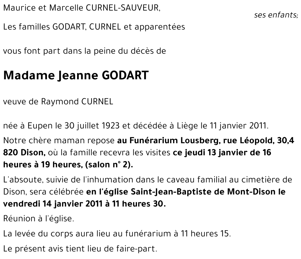 Jeanne GODART
