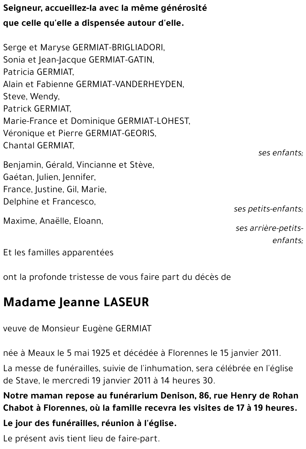Jeanne LASEUR