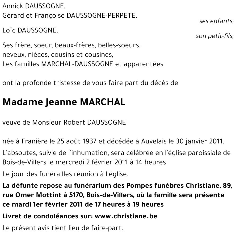 Jeanne MARCHAL