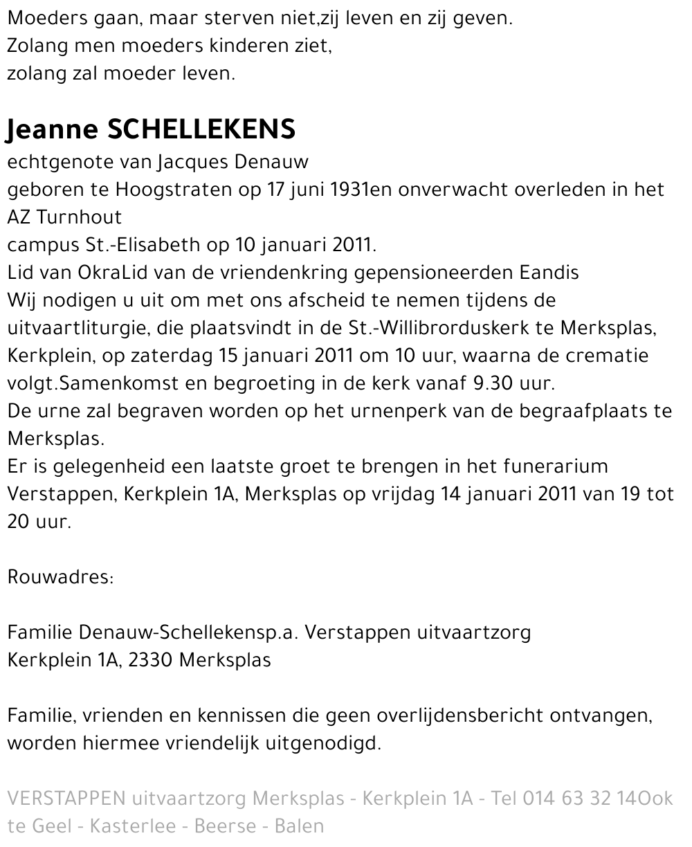 Jeanne Schellekens