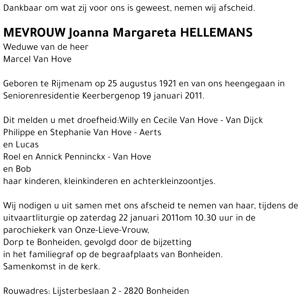 Joanna Margareta Hellemans