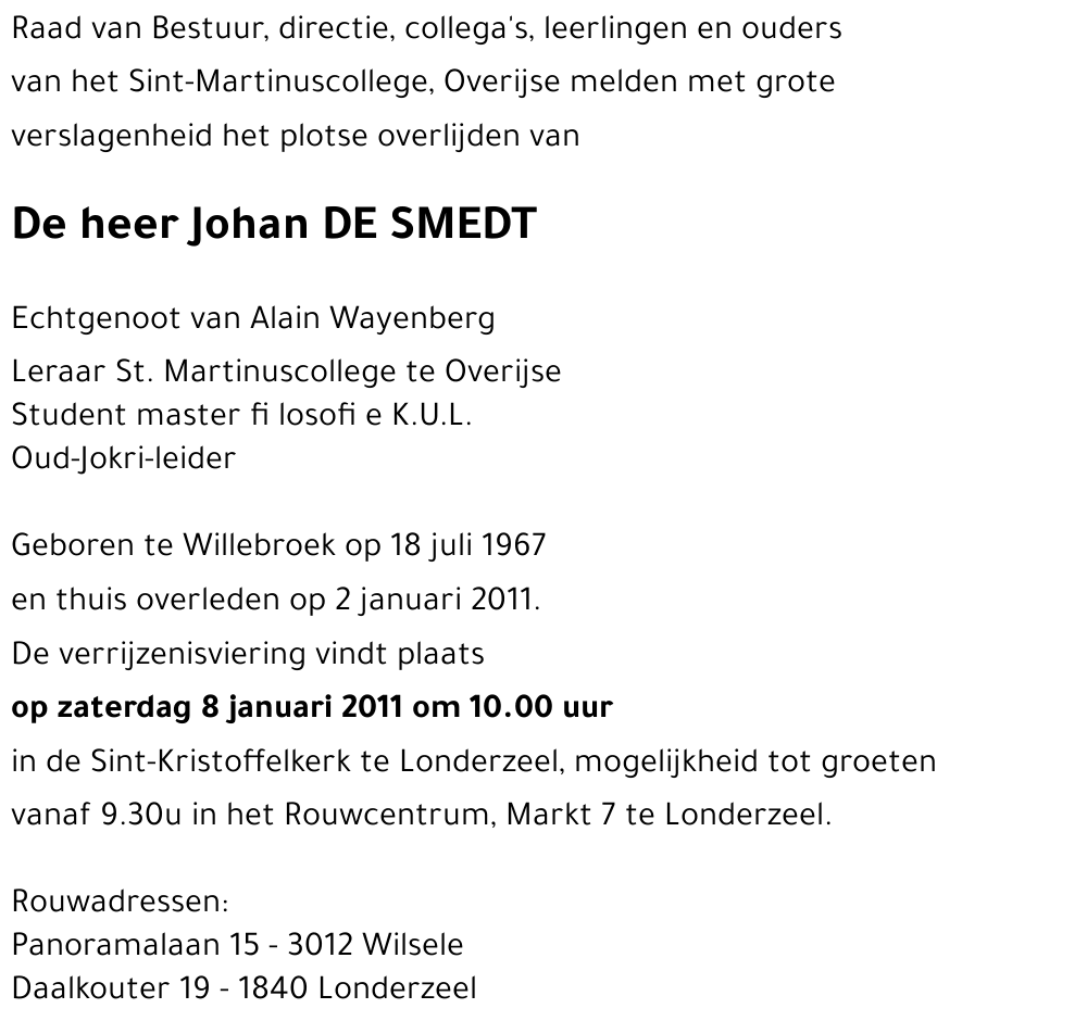 Johan DE SMEDT