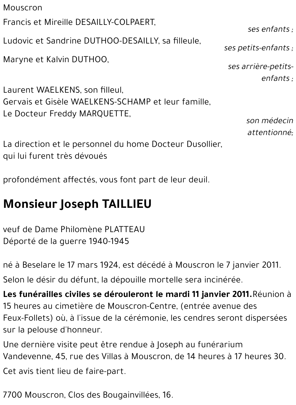 Joseph TAILLIEU
