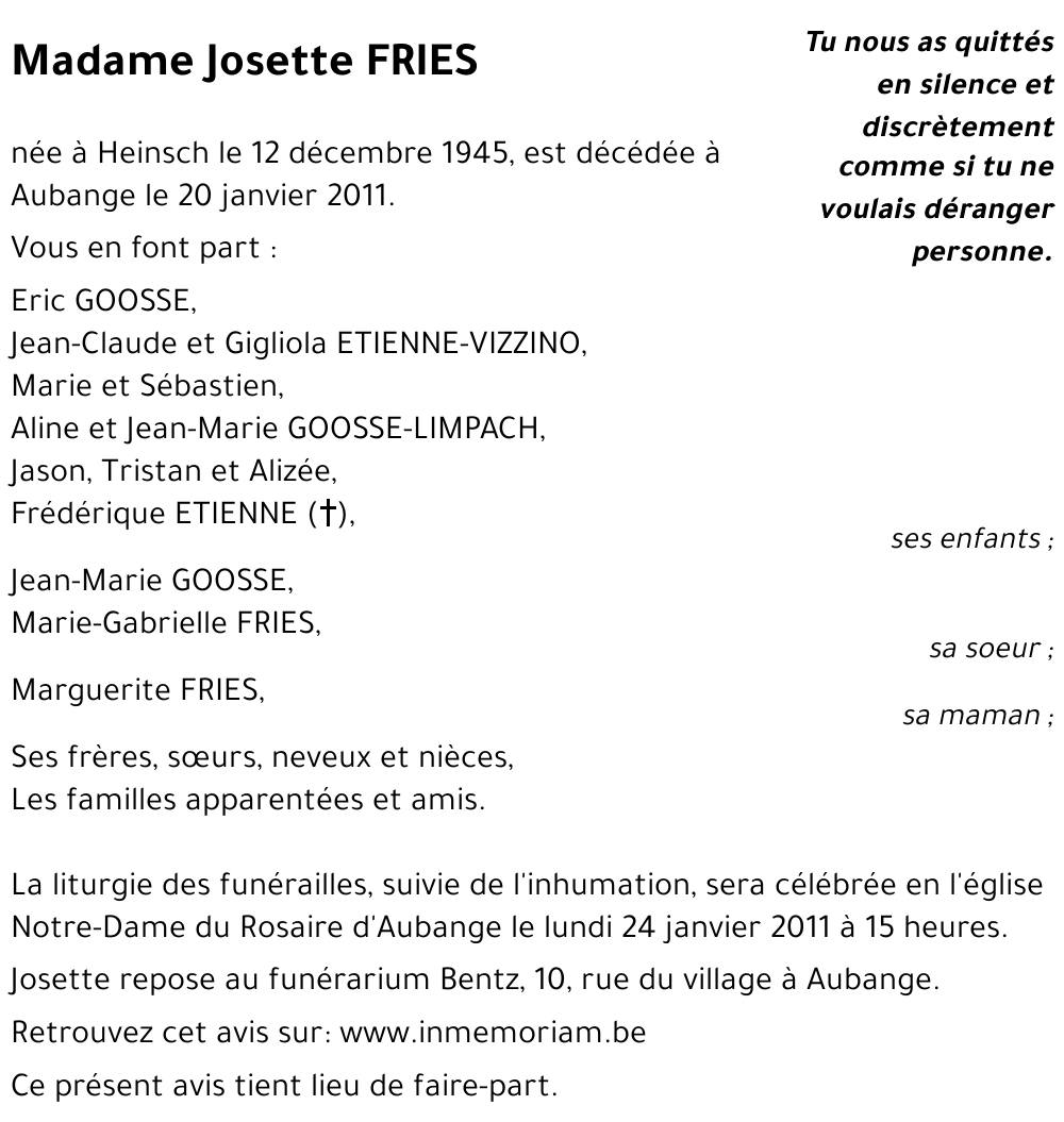 Josette FRIES