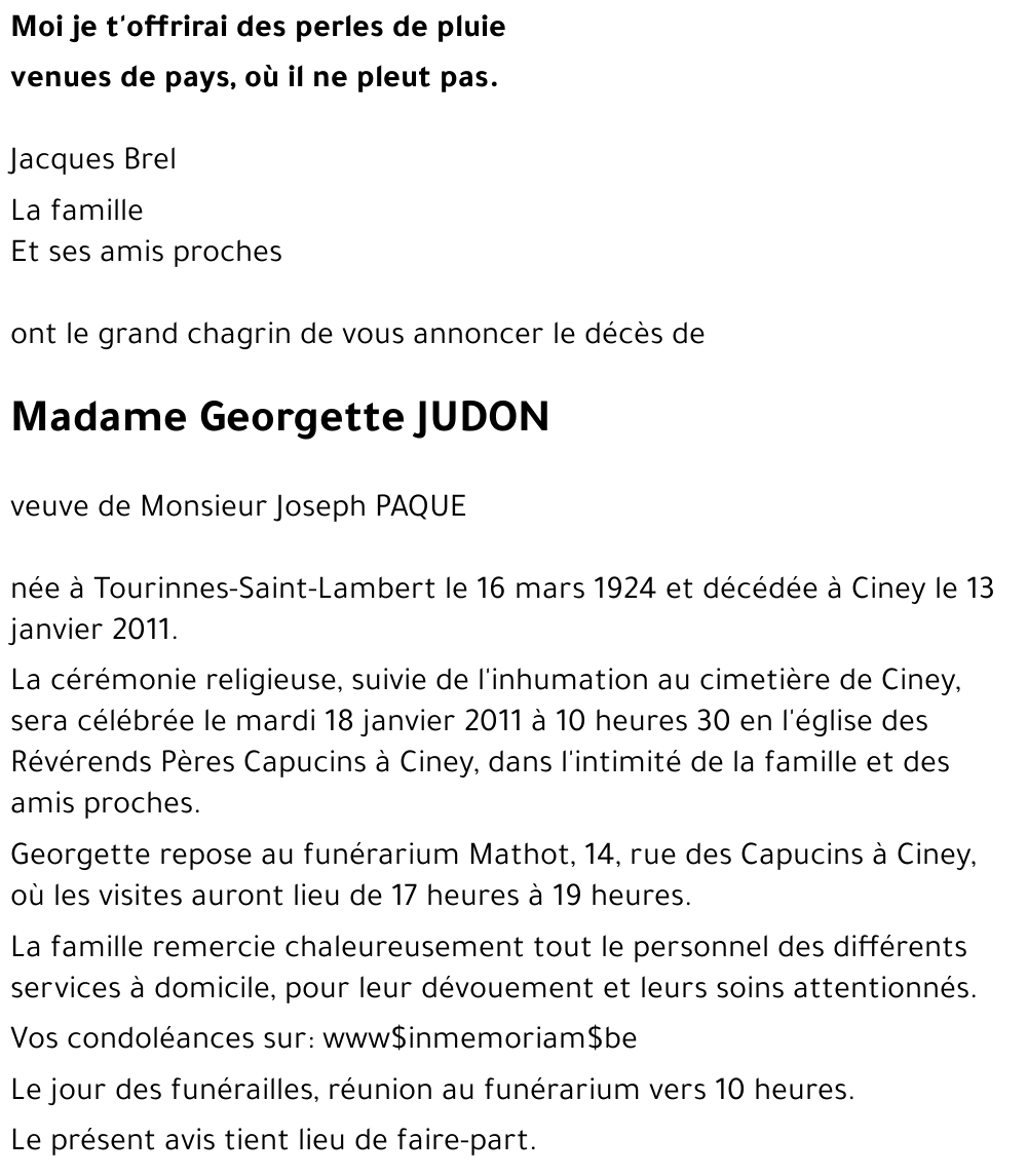 JUDON Georgette