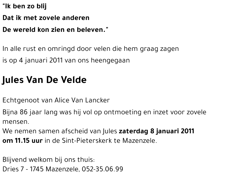 Jules VAN DE VELDE