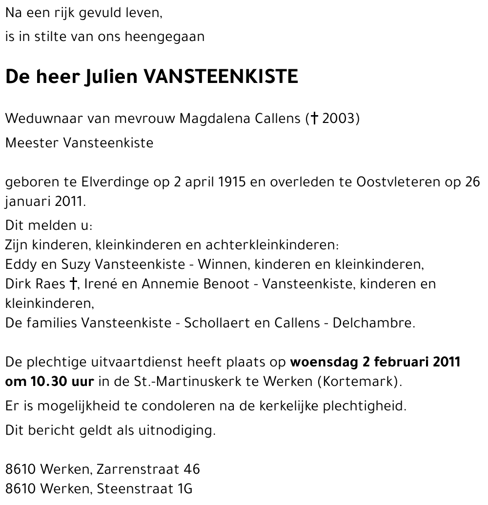 Julien VANSTEENKISTE