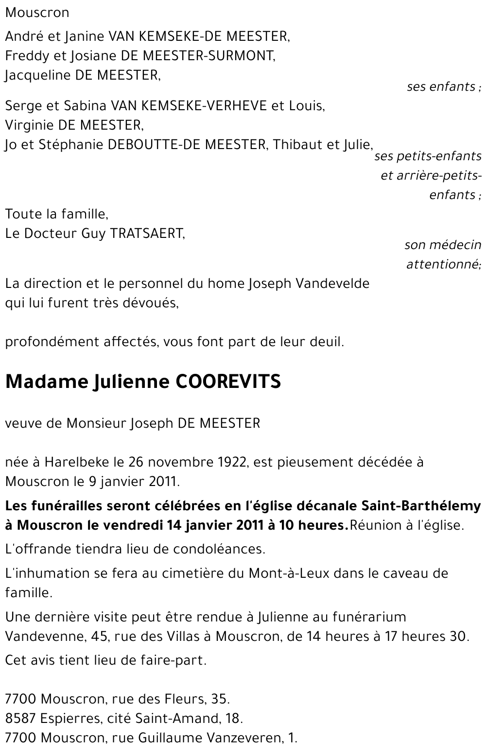 Julienne COOREVITS