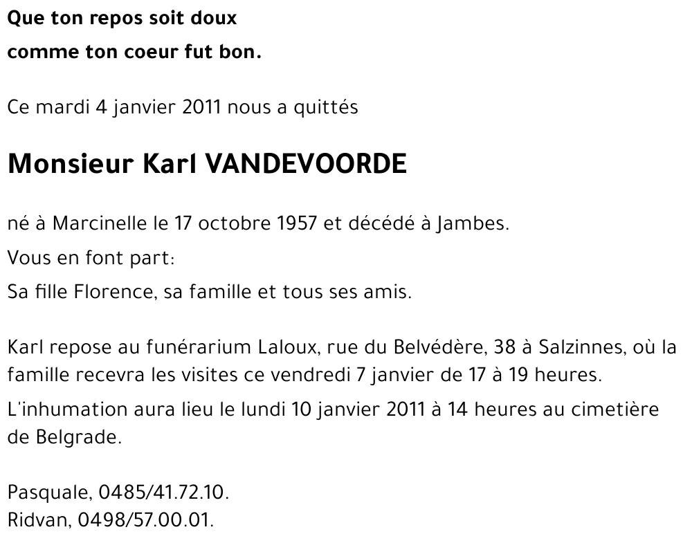 Karl VANDEVOORDE