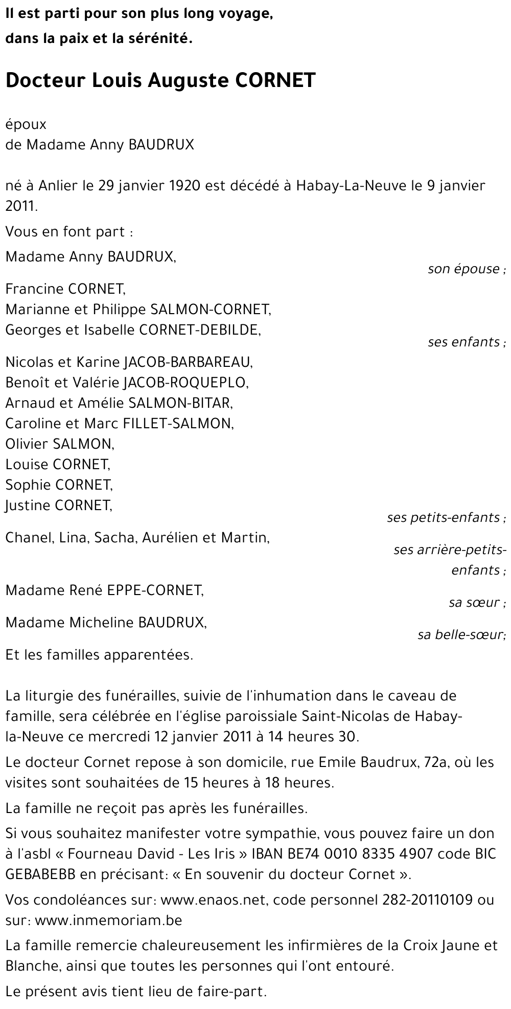 Louis Auguste CORNET