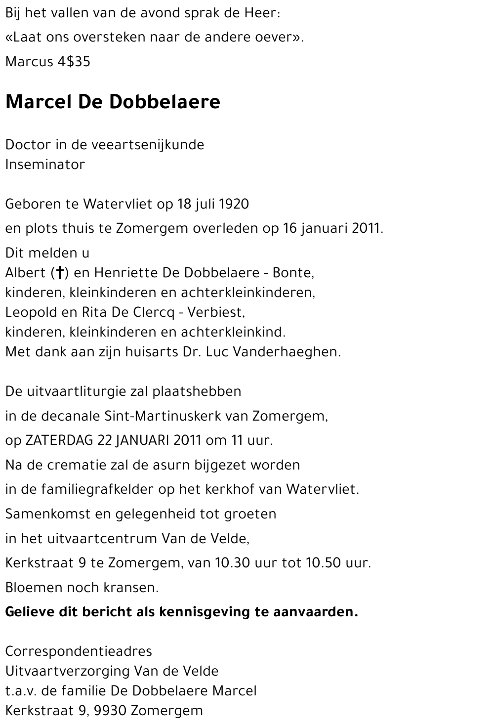 Marcel De Dobbelaere